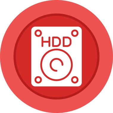 hdd web simgesi, vektör illüstrasyonu      