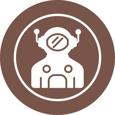 Astronot. Web simgesi basit illüstrasyon