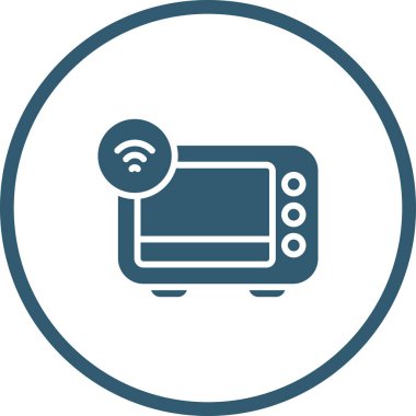 Smart Oven web simgesi, basit vektör illüstrasyonu