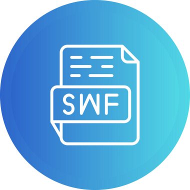 SWF dosya simgesi, beyaz arkaplan üzerindeki vektör