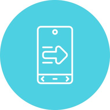 Sağ oklu cep telefonu. Web simgesi vektör tasarımı