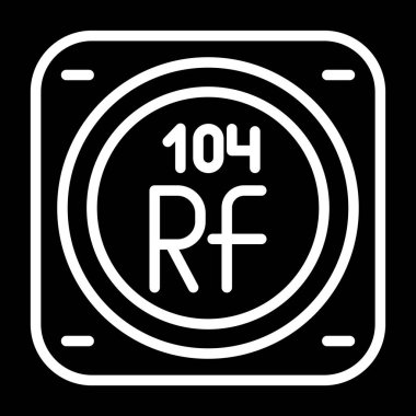 Rutherfordio kimyasal element, web illüstrasyon simgesi