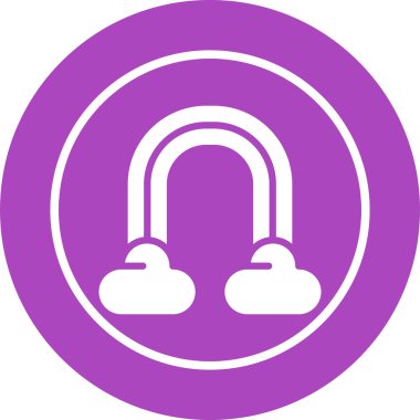 Rainbow bulutlar kutsal kişilerin resmi, vektör çizim ile 