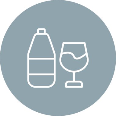 Şarap kadehi ve şişe. Basit web tasarımı illüstrasyonu