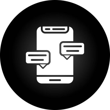 Mobil sohbet simgesi vektör illüstrasyonu 