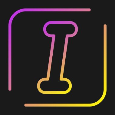 Belgenin vektör illüstrasyonu Italic modern simgesi
