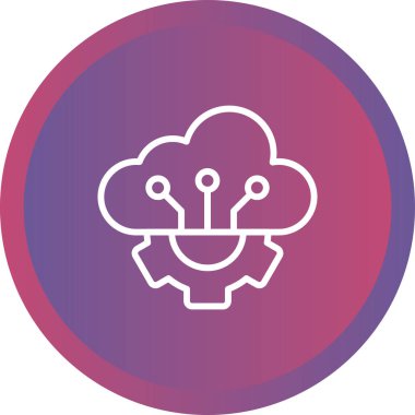 Servis simgesi olarak yazılım, vektör illüstrasyonu basit tasarım