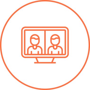 Telepresence simgesinin vektör illüstrasyonu 