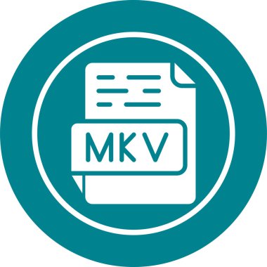mkv dosya biçimi simgesi, vektör illüstrasyonu