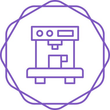 Kahve Makinesi web simgesi, basit vektör illüstrasyonu