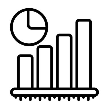 Grafik çubuğu simgesi, vektör illüstrasyonu basit tasarım