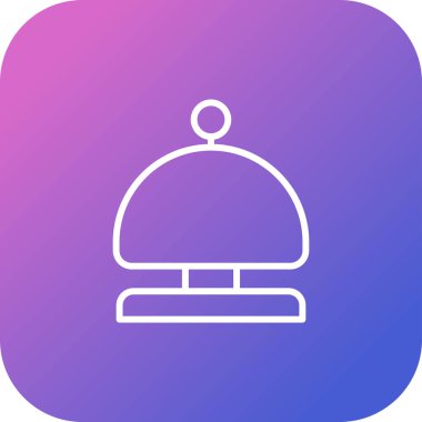 Kapıcı Bell Simge Vektörü. Otel Çanı Sembol İllüstrasyonu.