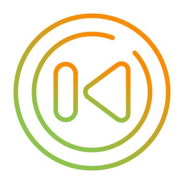 vector illustration,  Rewind Circle Icon