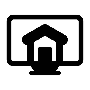 Masaüstü ekranı. Web simgesi basit illüstrasyon