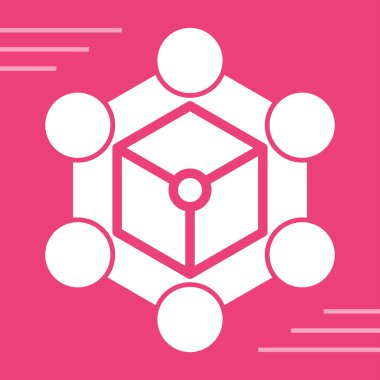 Blockchain ağı. Web simgesi basit illüstrasyon 