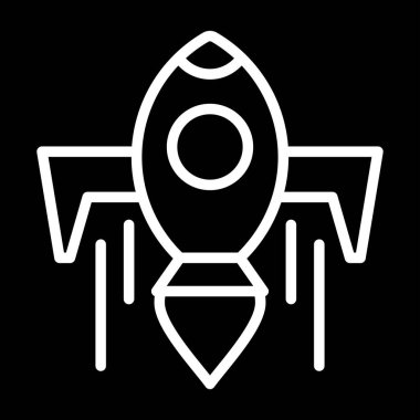 roket simgesi, vektör illüstrasyonu basit tasarım