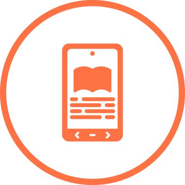 E-kitap okuyucu simgesi. Web simgesi basit illüstrasyon