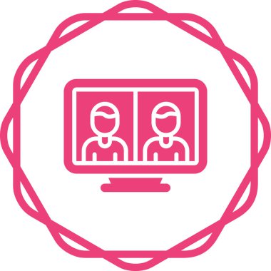 Telepresence simgesinin vektör illüstrasyonu 