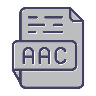 AAC dosya simgesinin beyaz arkaplan üzerindeki web için modern düz tasarımı