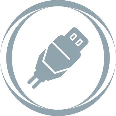 usb kablo simgesi, vektör illüstrasyonu basit tasarım