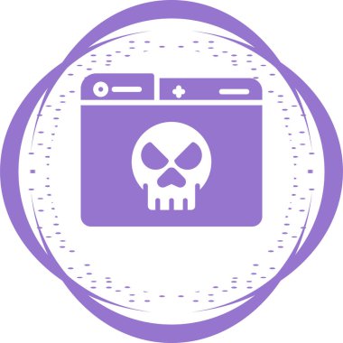 kafatası ikonu teknolojisi uyarı vektörü çizimi