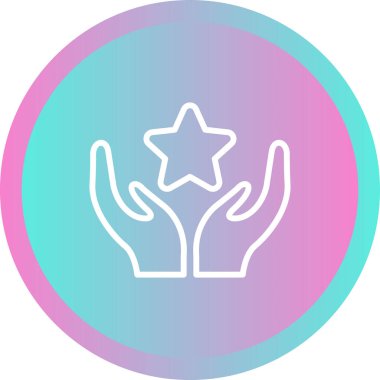 Eller simgesi olan yıldız, başarı konsepti vektör çizimi