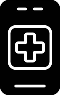 Tıbbi Uygulama Web simgesi, vektör illüstrasyonu