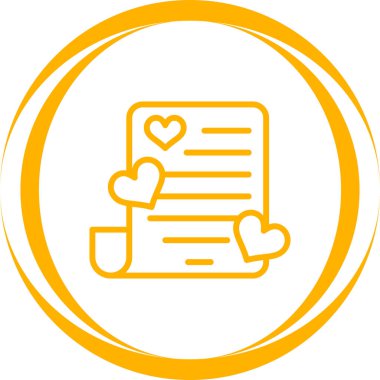 Romantik şiir ikonunun vektör illüstrasyonu