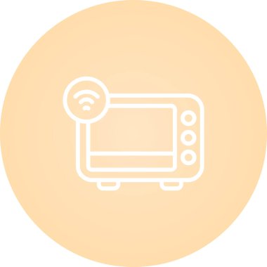 Smart Oven web simgesi, basit vektör illüstrasyonu