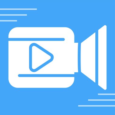 video kamera simgesi, vektör illüstrasyonu  
