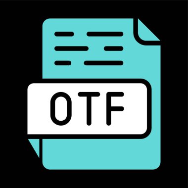 OTF dosya biçimi simgesi, vektör illüstrasyonu