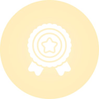 Moda düz biçimli Madalya Simgesi beyaz arkaplanda izole