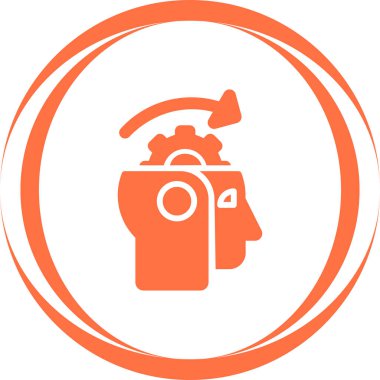 Makine öğrenme çizgisi simgesi, vektör illüstrasyonu 