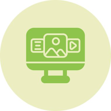 computer screen icon, vector illustration simple design