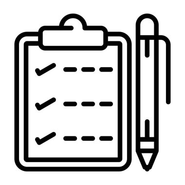 kalem simgesi, vektör illüstrasyonlu not defteri  