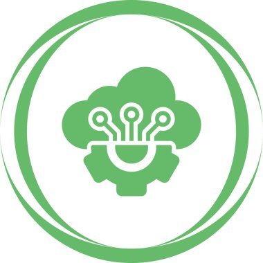 Servis simgesi olarak yazılım, vektör illüstrasyonu basit tasarım