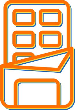 Beyaz arkaplanda izole edilmiş çikolata çubuğu simgesi 