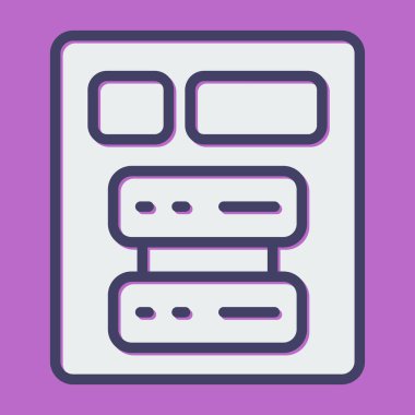 Sunucu. Web simgesi basit illüstrasyon 