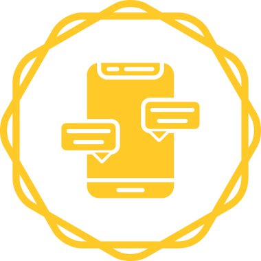 Mobil sohbet simgesi vektör illüstrasyonu 