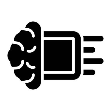 Makine öğrenme çizgisi simgesi, vektör illüstrasyonu 