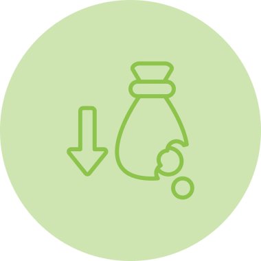 Finansal Kayıp web simgesi vektör illüstrasyonu 