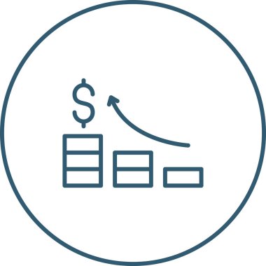 Bozuk para simgesi ve vektör illüstrasyonlu bar tablosu