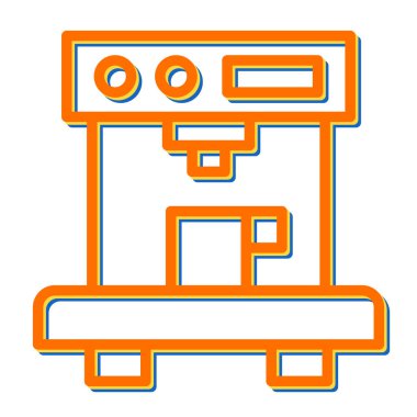 Kahve Makinesi web simgesi, basit vektör illüstrasyonu