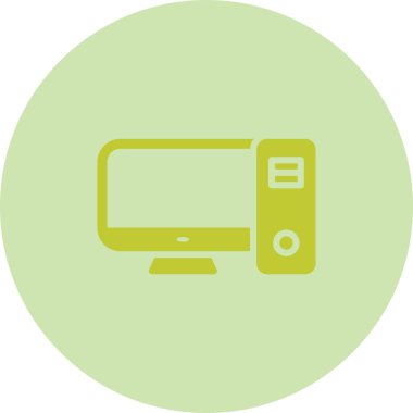 Masaüstü bilgisayar simgesi vektör çizimi 