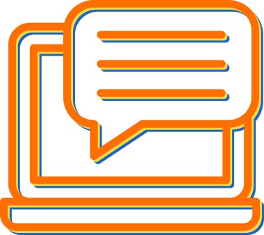 Canlı sohbet. Web simgesi vektör illüstrasyonu