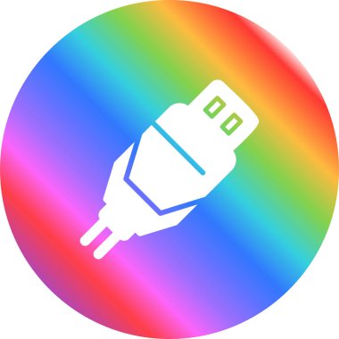 usb kablo simgesi, vektör illüstrasyonu basit tasarım