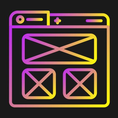 Ui Tasarım simgesi, web sitesi tasarımı ve vektör illüstrasyonu