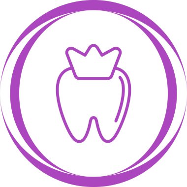 Diş ve taç ağ simgesinin vektör çizimi               