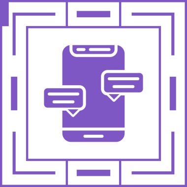 Mobil sohbet simgesi vektör illüstrasyonu 