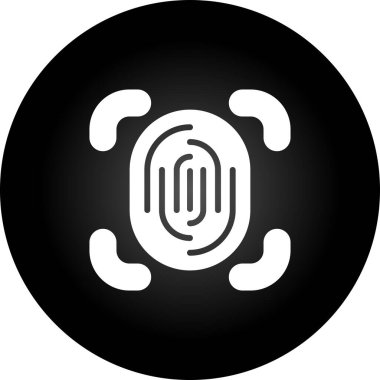 Parmak izi tarayıcısı. Web simgesi basit illüstrasyon